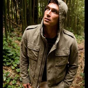 Outerknown Journey Jacket Army Green Organic Cotton Utility Surf Size Small Gorp